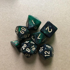7pcs Starry Sky Two Polyhedral Dice Set Board Game Dice Set
