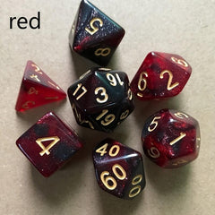 7pcs Starry Sky Two Polyhedral Dice Set Board Game Dice Set