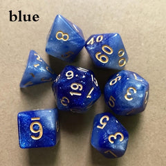 7pcs Starry Sky Two Polyhedral Dice Set Board Game Dice Set