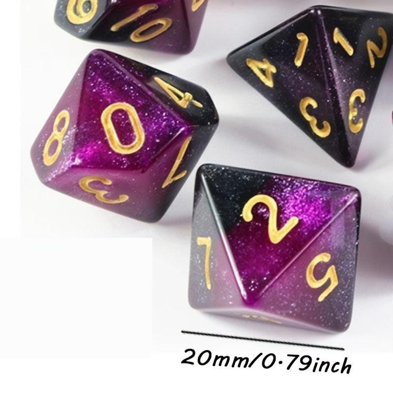7pcs Starry Sky Two Polyhedral Dice Set Board Game Dice Set