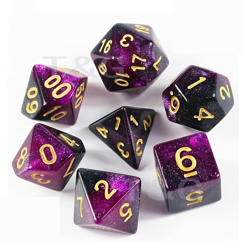 7pcs Starry Sky Two Polyhedral Dice Set Board Game Dice Set