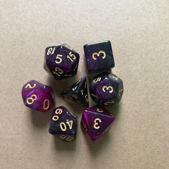 7pcs Starry Sky Two Polyhedral Dice Set Board Game Dice Set
