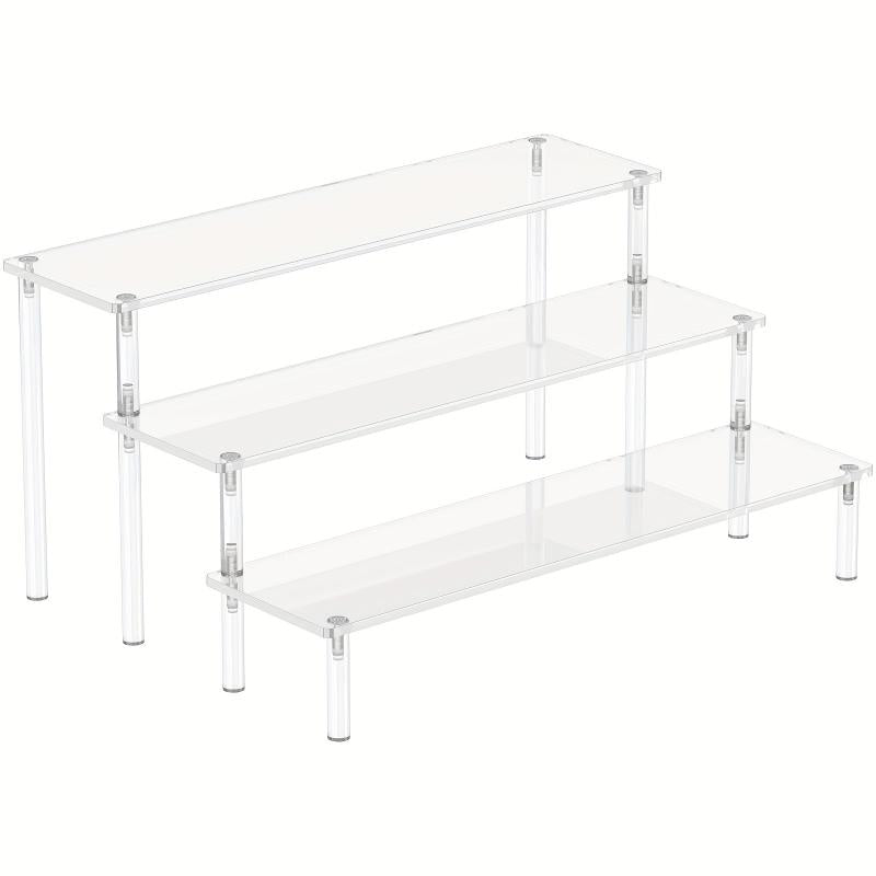 3 Tier Clear Acrylic Display Risers Perfume Organizer Stand