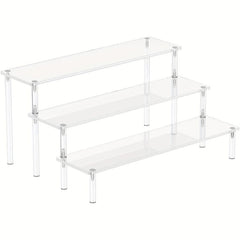 3 Tier Clear Acrylic Display Risers Perfume Organizer Stand