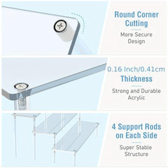 3 Tier Clear Acrylic Display Risers Perfume Organizer Stand