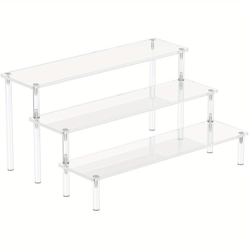 3 Tier Clear Acrylic Display Risers Perfume Organizer Stand