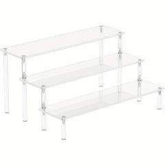 3 Tier Clear Acrylic Display Risers Perfume Organizer Stand