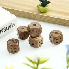 2pcs Rosewood & Walnut 6-Sided Wooden Dice for Table Game