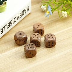 2pcs Rosewood & Walnut 6-Sided Wooden Dice for Table Game