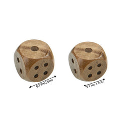 2pcs Rosewood & Walnut 6-Sided Wooden Dice for Table Game