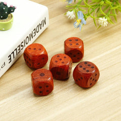 2pcs Rosewood & Walnut 6-Sided Wooden Dice for Table Game