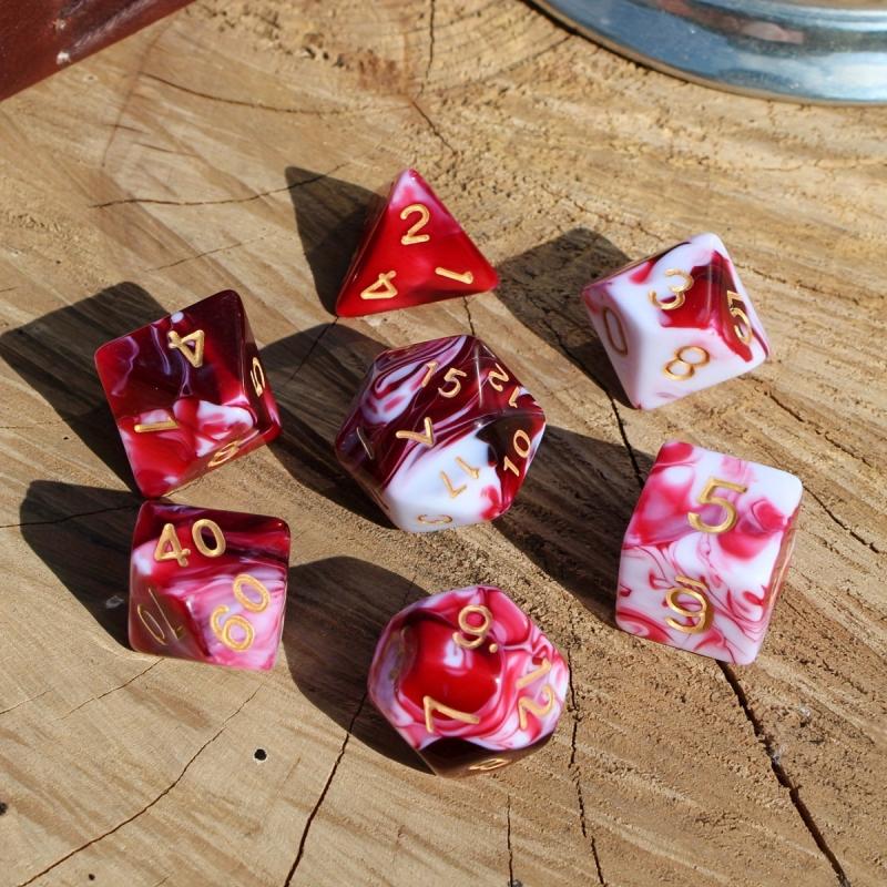 7pcs Cherry Cream Starry Sky RPG Dice Set