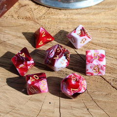 7pcs Cherry Cream Starry Sky RPG Dice Set