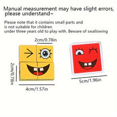 Face Changing Expression Blocks Wooden Toys Fun Parent Child Interaction