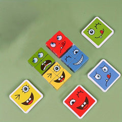 Face Changing Expression Blocks Wooden Toys Fun Parent Child Interaction