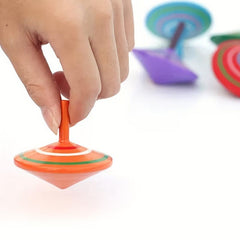 Colorful Wooden Spinning Tops Stress Relief Desktop Toy