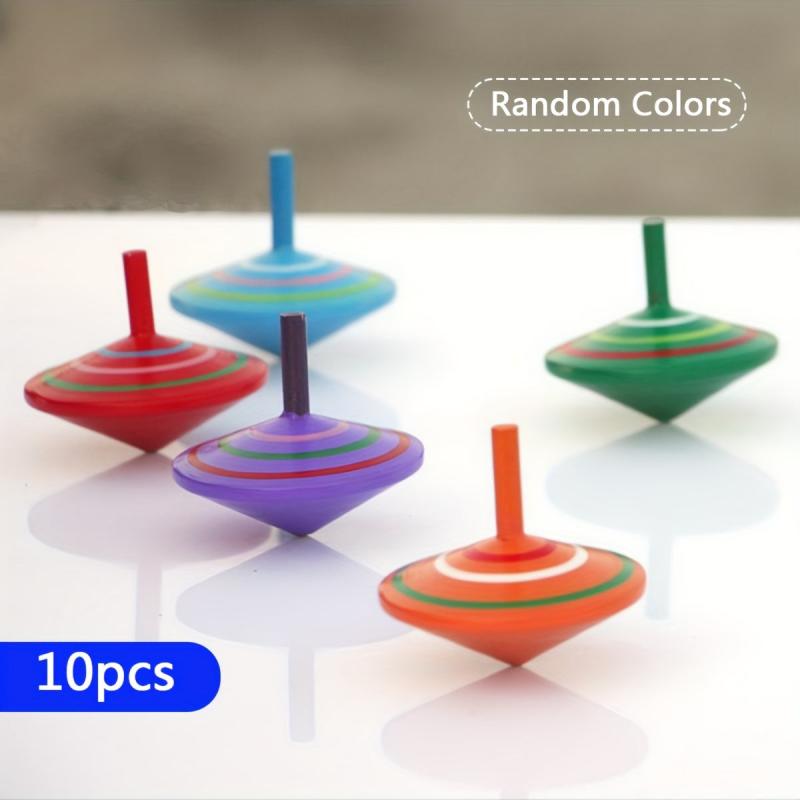 Colorful Wooden Spinning Tops Stress Relief Desktop Toy