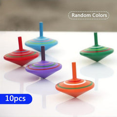 Colorful Wooden Spinning Tops Stress Relief Desktop Toy