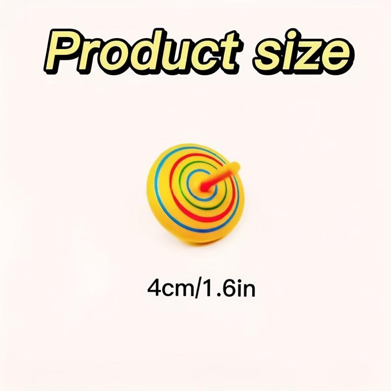 Colorful Wooden Spinning Tops Stress Relief Desktop Toy