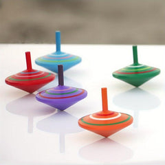 Colorful Wooden Spinning Tops Stress Relief Desktop Toy