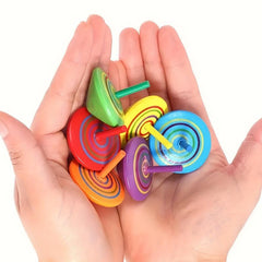 Colorful Wooden Spinning Tops Stress Relief Desktop Toy