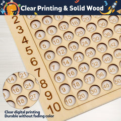 Wooden Math Multiplication Board Game Montessori Counting Toys