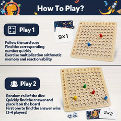 Wooden Math Multiplication Board Game Montessori Counting Toys
