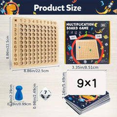 Wooden Math Multiplication Board Game Montessori Counting Toys