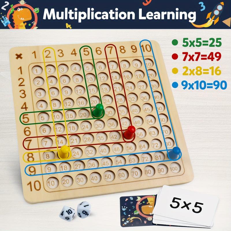 Wooden Math Multiplication Board Game Montessori Counting Toys
