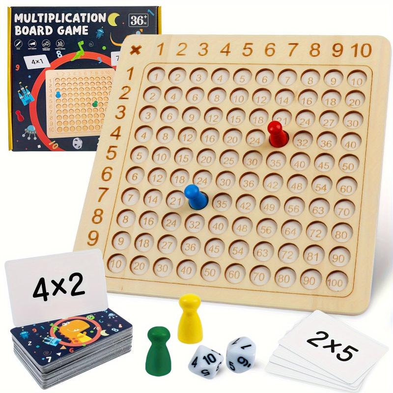 Wooden Math Multiplication Board Game Montessori Counting Toys