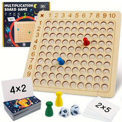 Wooden Math Multiplication Board Game Montessori Counting Toys