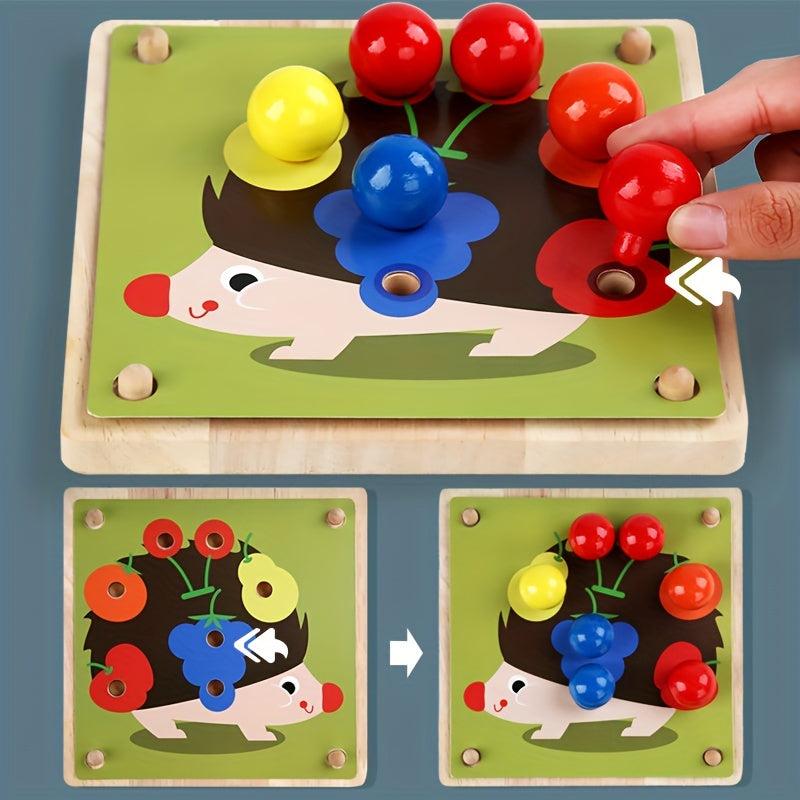 Montessori Wooden Toys Mushroom Nail Pairing Exercise Puzzle