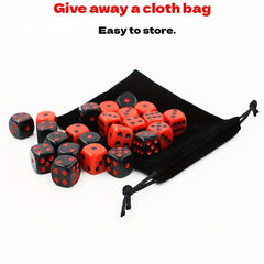 24pcs Large Acrylic Dices w/ Storage Bag Xmas Thanksgiving Gift