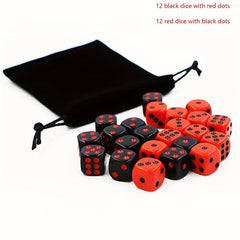 24pcs Large Acrylic Dices w/ Storage Bag Xmas Thanksgiving Gift
