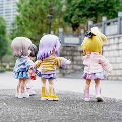 Doll Long Sleeve Striped Shirt & Lapel Sweater