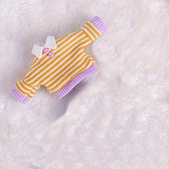 Doll Long Sleeve Striped Shirt & Lapel Sweater