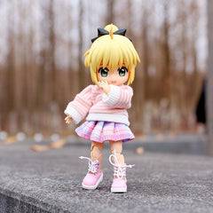 Doll Long Sleeve Striped Shirt & Lapel Sweater