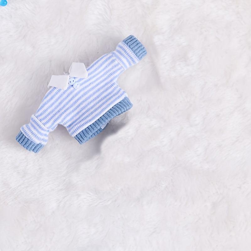 Doll Long Sleeve Striped Shirt & Lapel Sweater