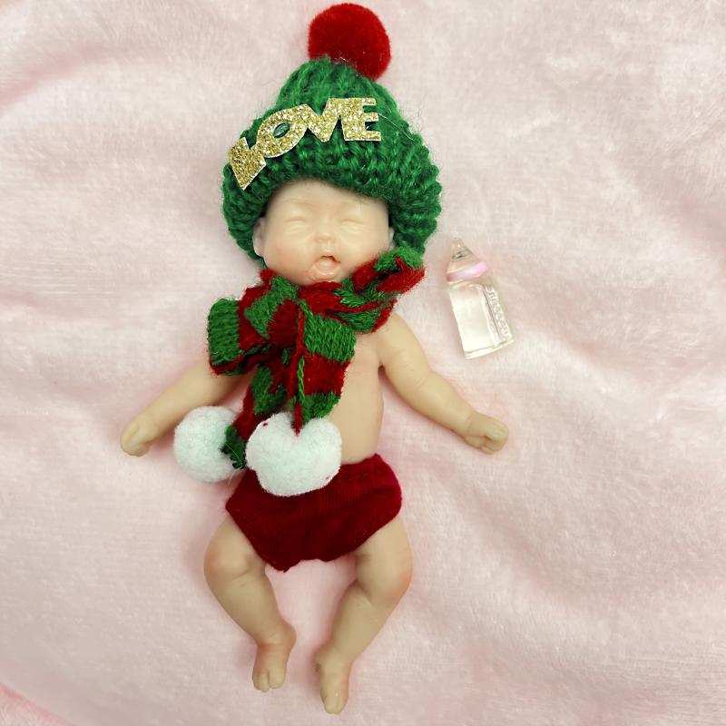 4 Inch Mini Palm Silicone Dolls Full Body Soft Solid Silicone Reborn Dolls