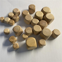 10 Engraved Wooden Dice for DIY Games Kids Toys & Parties
