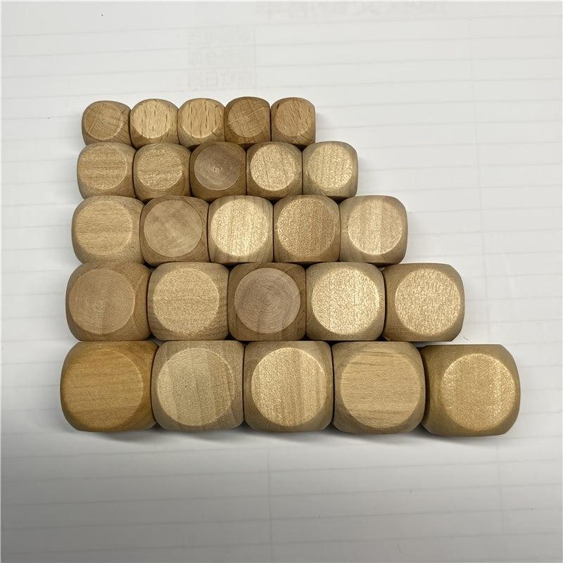 10 Engraved Wooden Dice for DIY Games Kids Toys & Parties