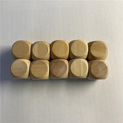 10 Engraved Wooden Dice for DIY Games Kids Toys & Parties