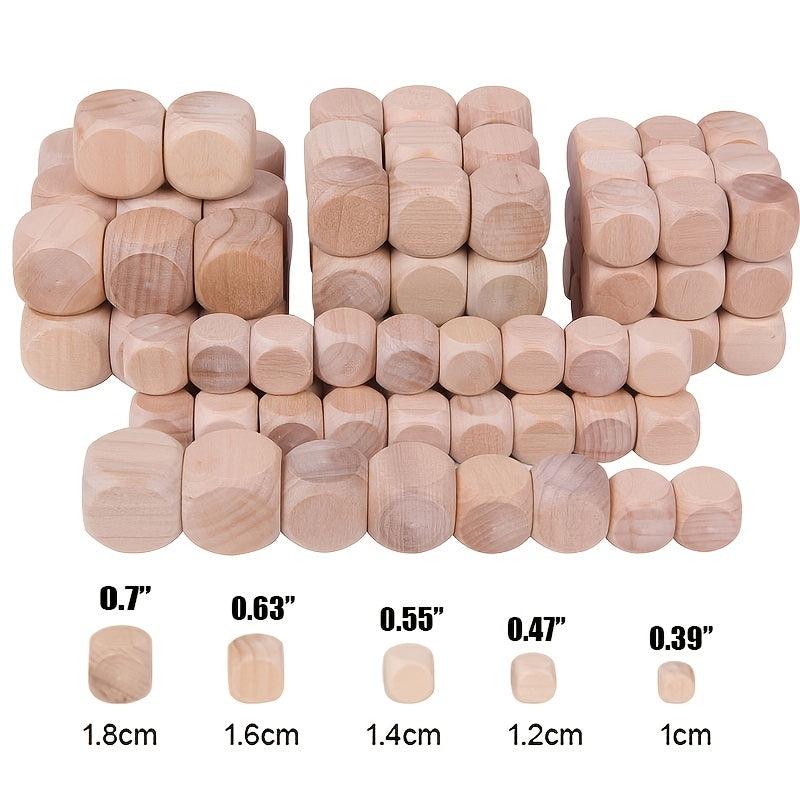 10 Engraved Wooden Dice for DIY Games Kids Toys & Parties