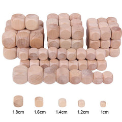10 Engraved Wooden Dice for DIY Games Kids Toys & Parties