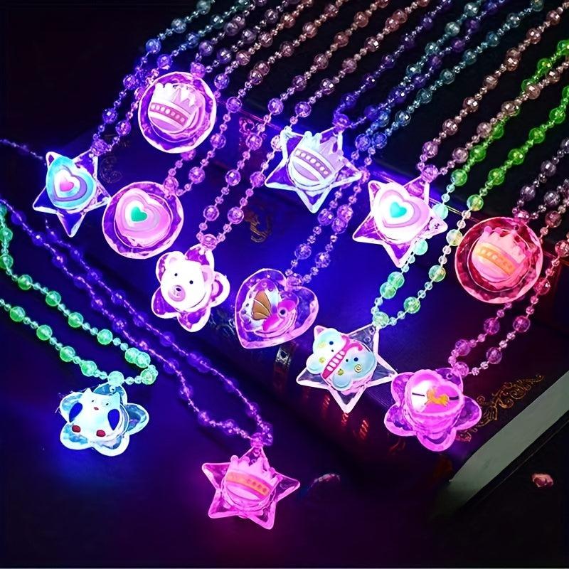 Luminous Glitter Necklace Pendant Princess Necklace Small Toys Gift