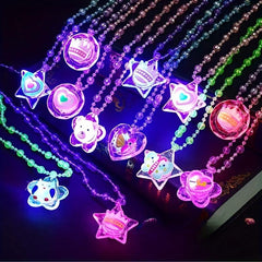 Luminous Glitter Necklace Pendant Princess Necklace Small Toys Gift