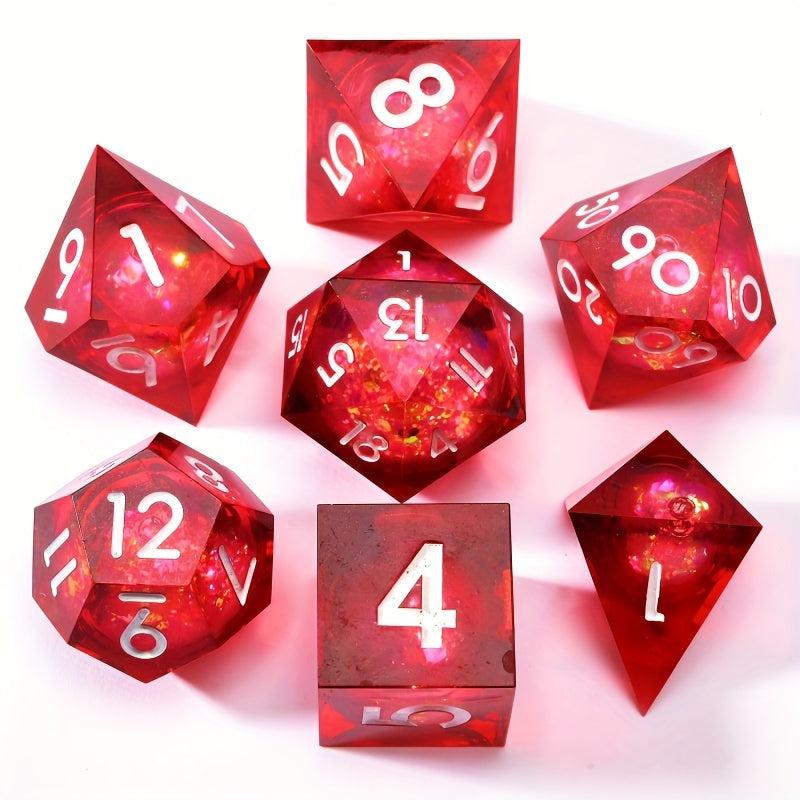 7pcs Quicksand Polyhedral Dices For Cosplay Board Game