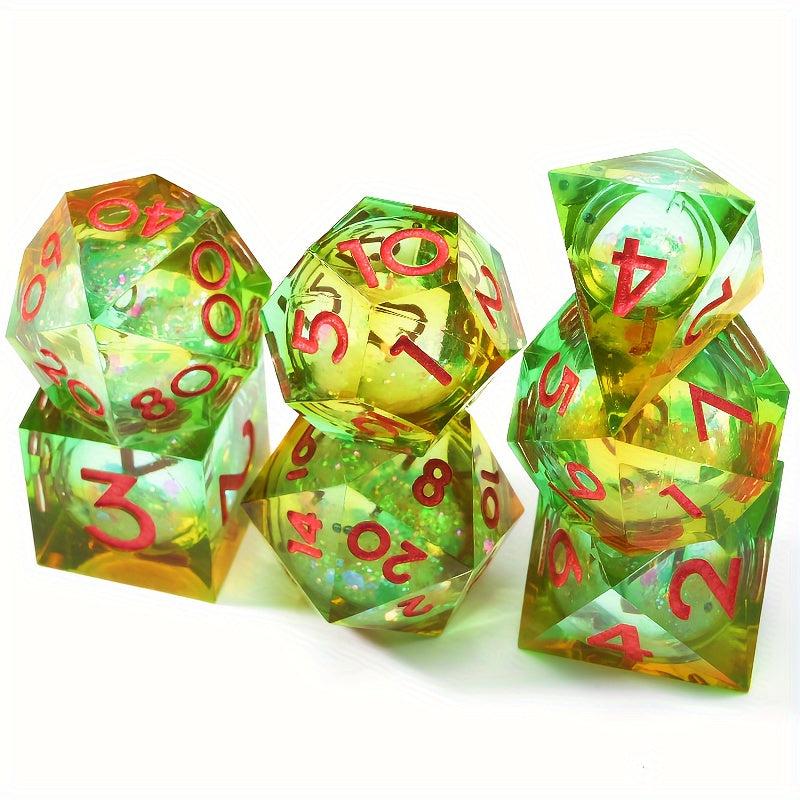 7pcs Quicksand Polyhedral Dices For Cosplay Board Game