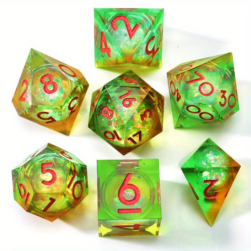 7pcs Quicksand Polyhedral Dices For Cosplay Board Game