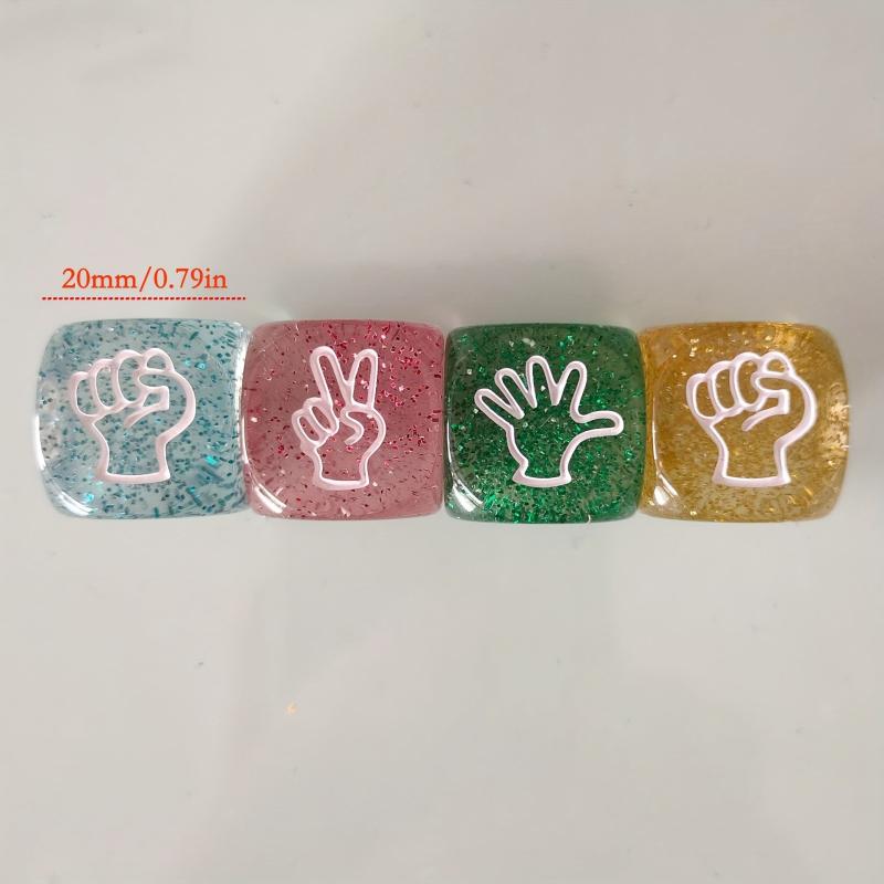 4pcs 20mm Transp Glitter Guessing Dice Set Game Dice